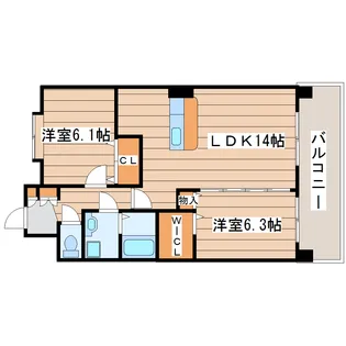 プレッサ泉中央【5階】の間取り