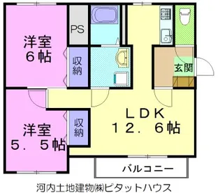 2LDKの間取り画像