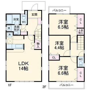 神奈川県横浜市青葉区荏田西2【一戸建】の間取り