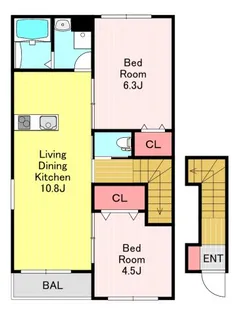 ラ・ターンドールK【2階】の間取り
