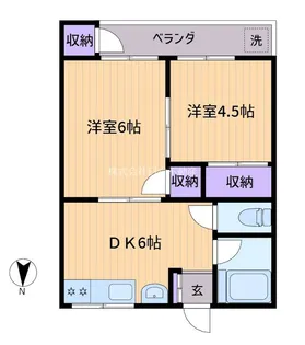 千登勢ハイツ【3階】の間取り