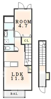 徳島県阿南市羽ノ浦町中庄やたけ【アパート】の間取り