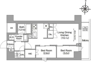 コンフォリア・リヴ南品川【5階】の間取り