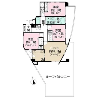 コスモシティ大森【8階】の間取り