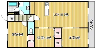 滋賀県野洲市北野1【マンション】の間取り