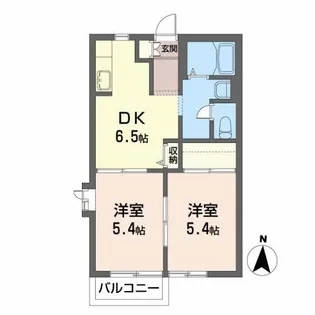 ルミエールコートIIIC【2階】の間取り