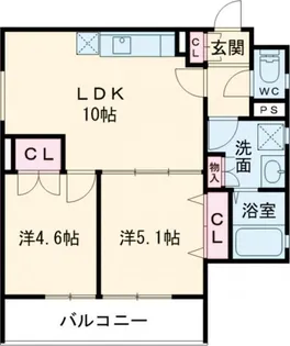 クリエオーレ初芝【2階】の間取り