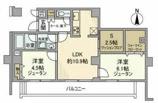 サニーハイツ横須賀桜が丘【4階】の間取り