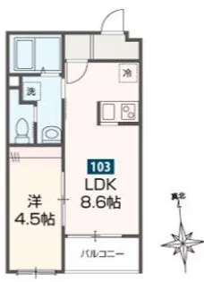 東京都小平市小川町1【アパート】の間取り