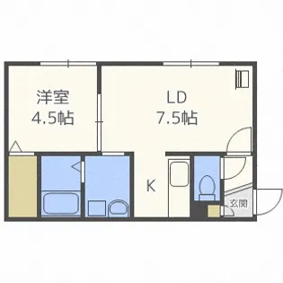 北海道札幌市西区八軒六条西1【アパート】の間取り