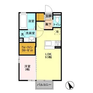 プランドール輝 A【2階】の間取り