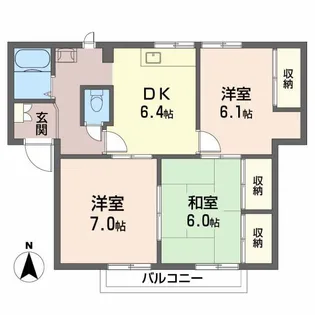 ドミール鈴蘭 B棟【1階】の間取り