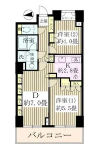 リーデンスタワー高層棟【3階】の間取り