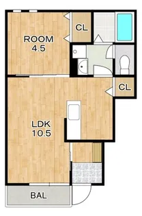 徳島県阿南市富岡町南向【アパート】の間取り