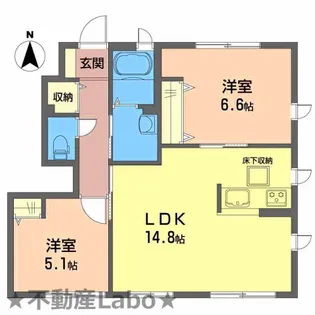 徳島県徳島市川内町加賀須野【アパート】の間取り