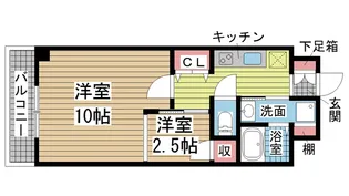 コスモリード神戸三宮【3階】の間取り