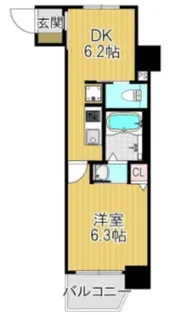 リフレス天王寺国分町【6階】の間取り