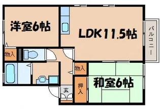 スターライト中央B棟【1階】の間取り