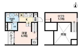Rifugio大江【2階】の間取り