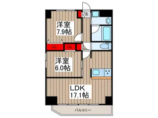 プレド・ラガール【6階】の間取り