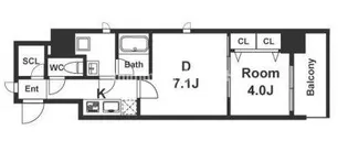スプランディッド淀屋橋DUE【5階】の間取り