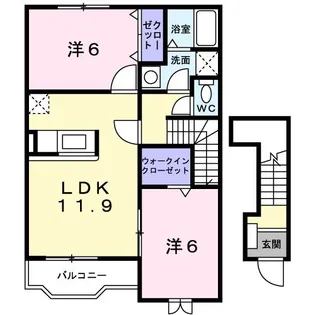 クラールB【2階】の間取り