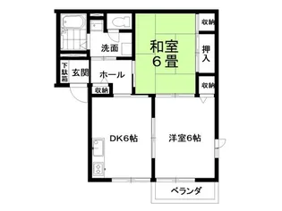 クラマエハイツD棟【1階】の間取り