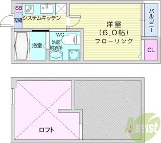 ミントグリーン【1階】の間取り