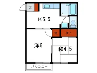 ヒルサイド山手【1階】の間取り