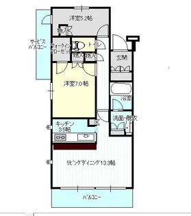 シャリエ安東1丁目【2階】の間取り