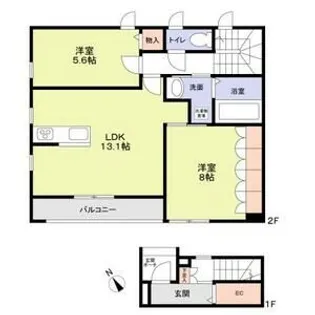 フォレスト ルーチェ【2階】の間取り