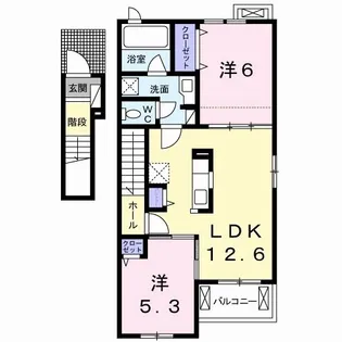 シーウエストII【2階】の間取り