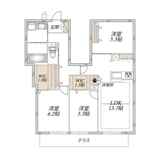 Le Noir(ルノアール)【1階】の間取り