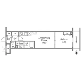 プライムガーデン若木【5階】の間取り