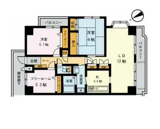 豊栄アンバサダー【5階】の間取り