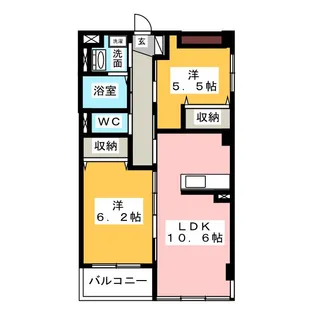 レジアスハイム遼仙III【2階】の間取り
