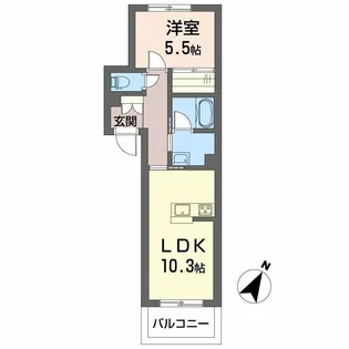 シャーメゾン イーストキャッスル【2階】の間取り