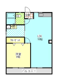 アサヒパレス川之江A【4階】の間取り