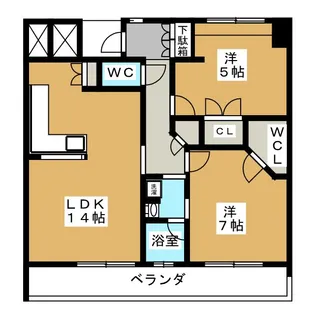 グランステーシア津新町【14階】の間取り