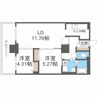 パシフィックタワー札幌【10階】の間取り