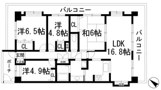 宝塚清荒神ヒルズ【4階】の間取り