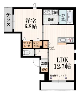グロワール北新宿【1階】の間取り