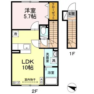 悠裕富田【2階】の間取り
