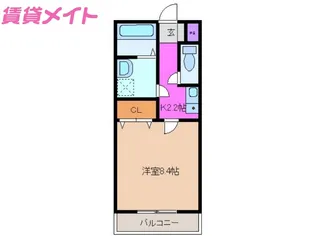 ヴィラオークス【1階】の間取り