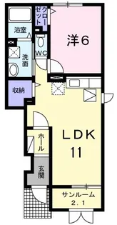 プラシード・カーサI【1階】の間取り