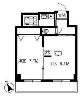 リバーイン城内【6階】の間取り