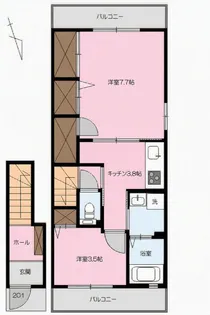 クロシェット【2階】の間取り