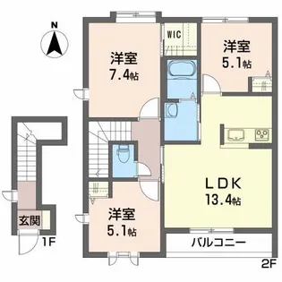 ヴィーダ・フェリース【2階】の間取り