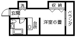 ファッションハイツ城山710号【7階】の間取り