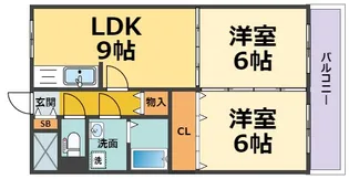 ベル上甲子園【3階】の間取り